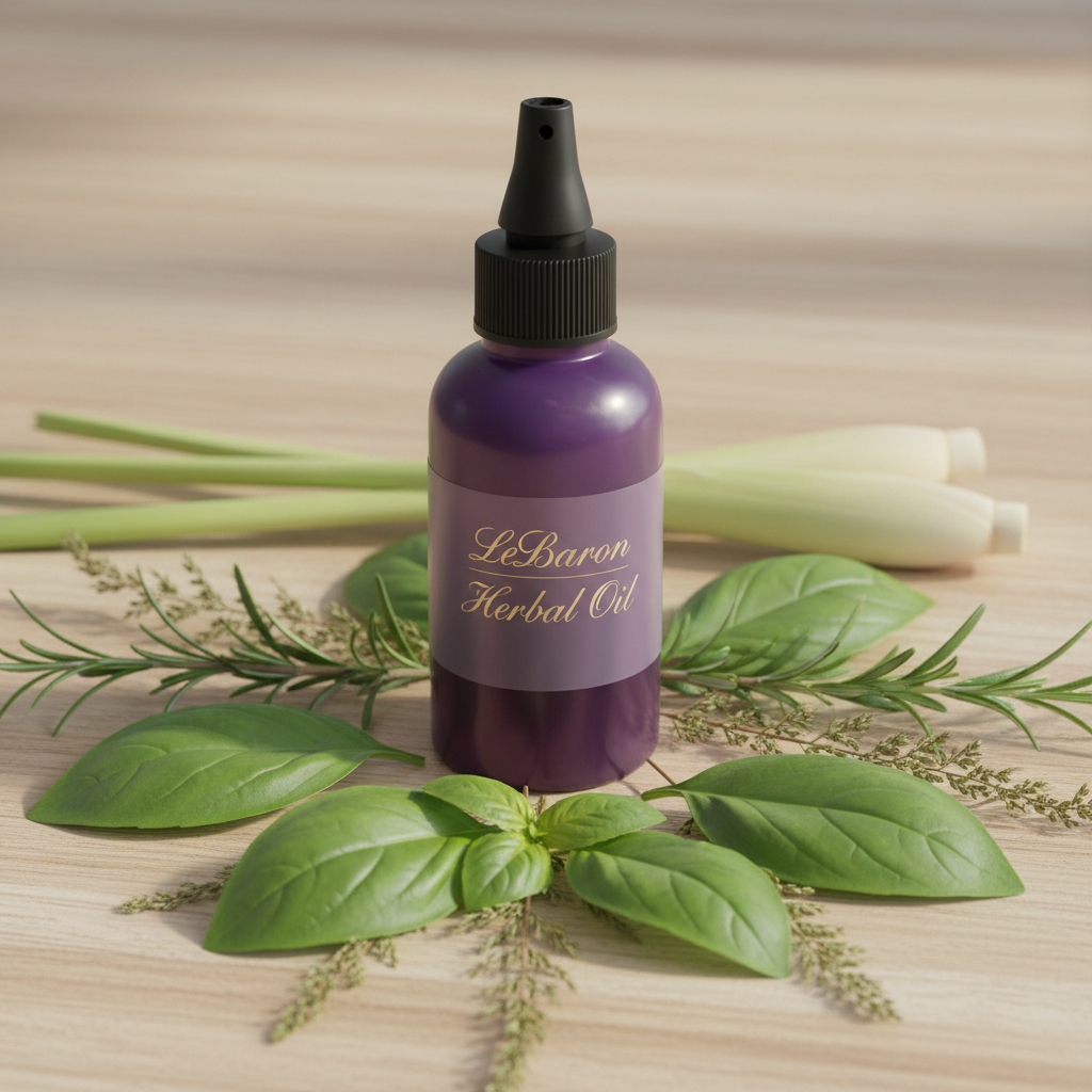 LeBaron Oil with purple plastic bottle and short applicator tip