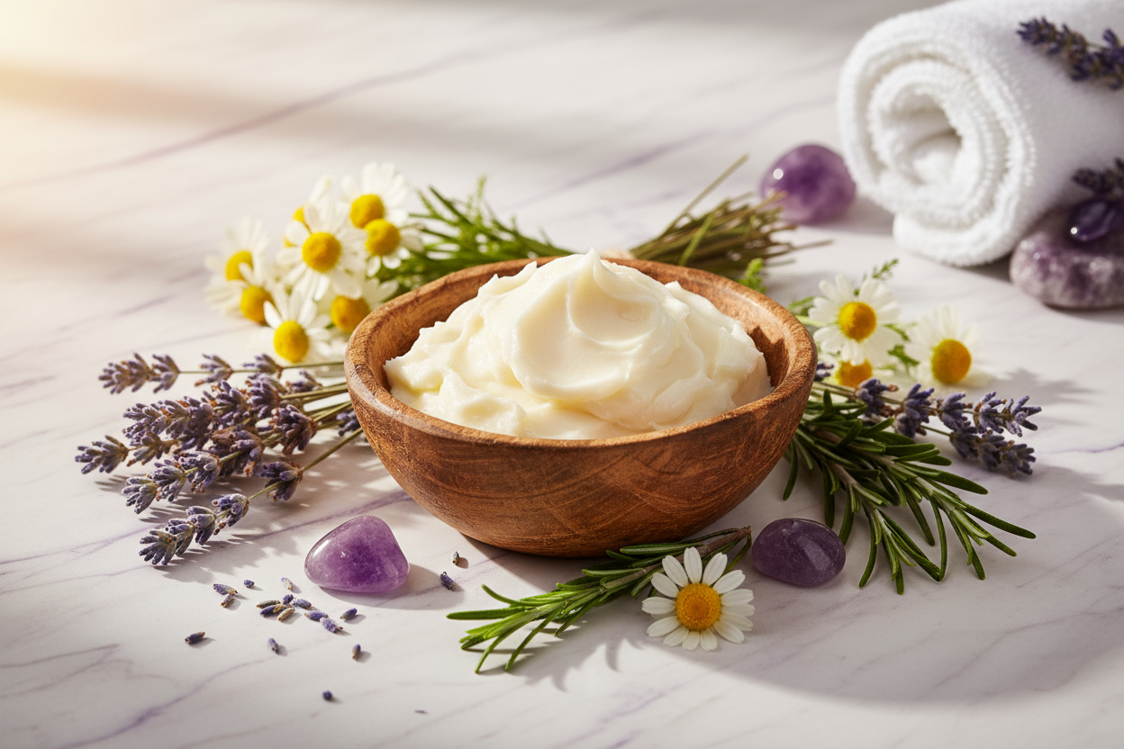 shea butter and herbs